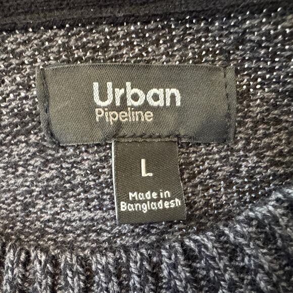 Urban Pipeline Black Gray Burgundy Sweater Size Men's Large - Picture 7 of 10
